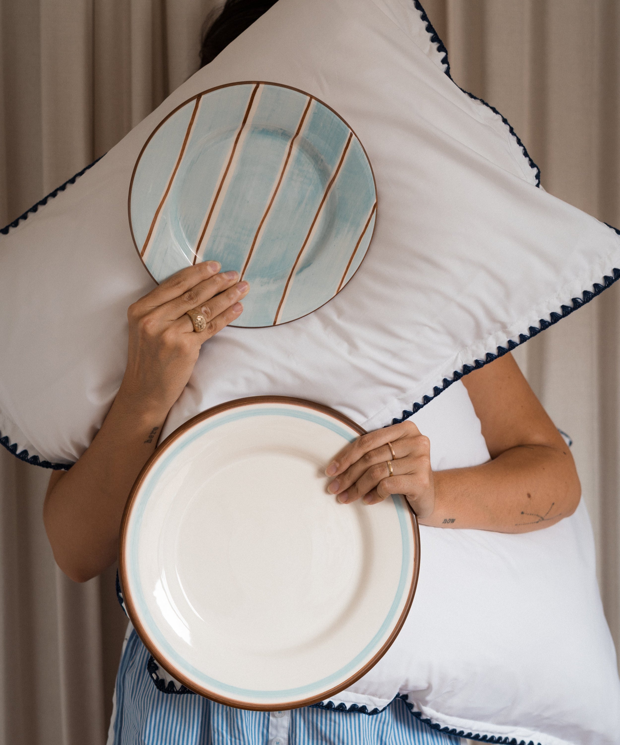 Pajama Hand Painted Dessert Plate - Set of 4
