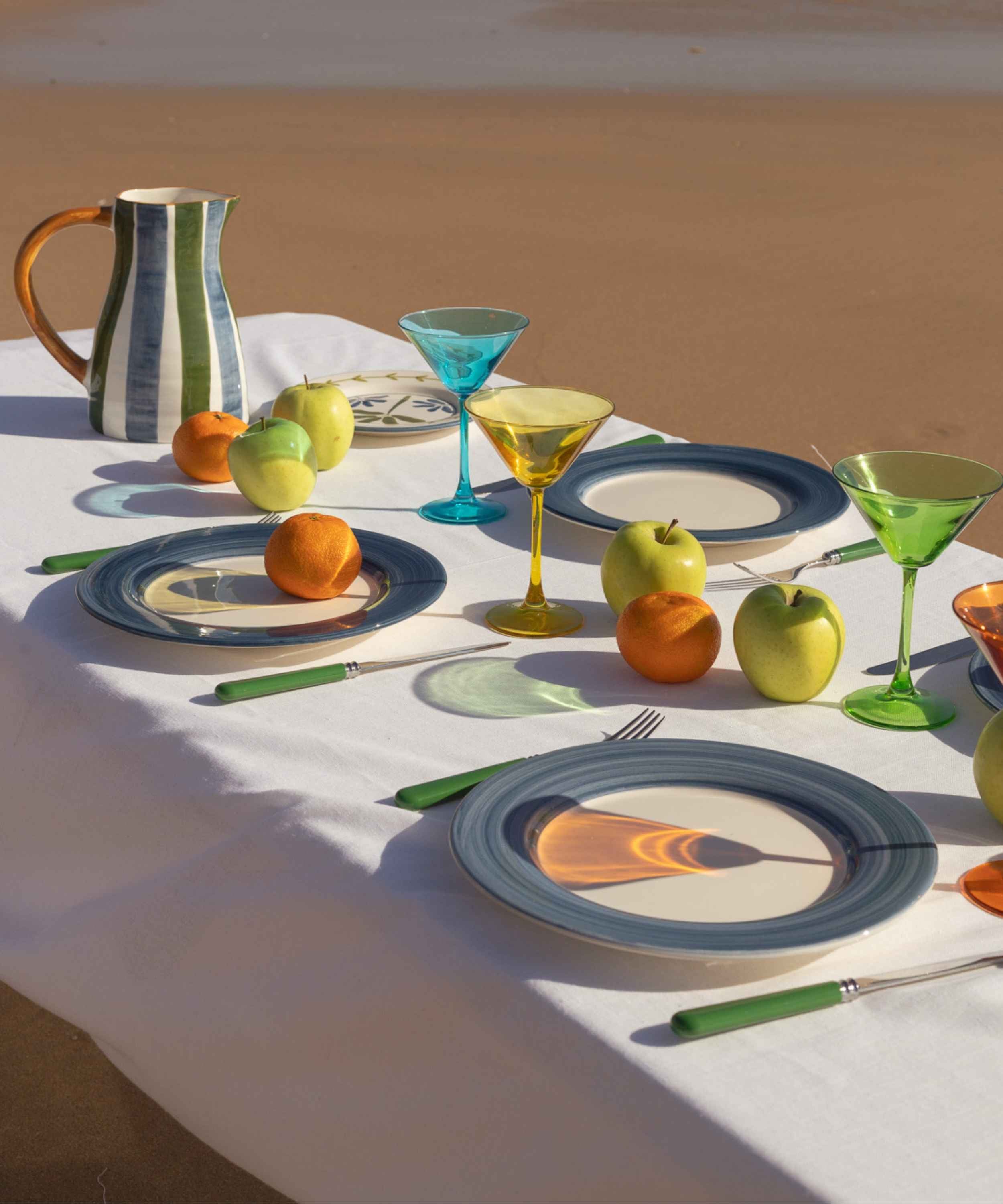 Classic Blue Hand-Painted Dinner Plate - Set of 4