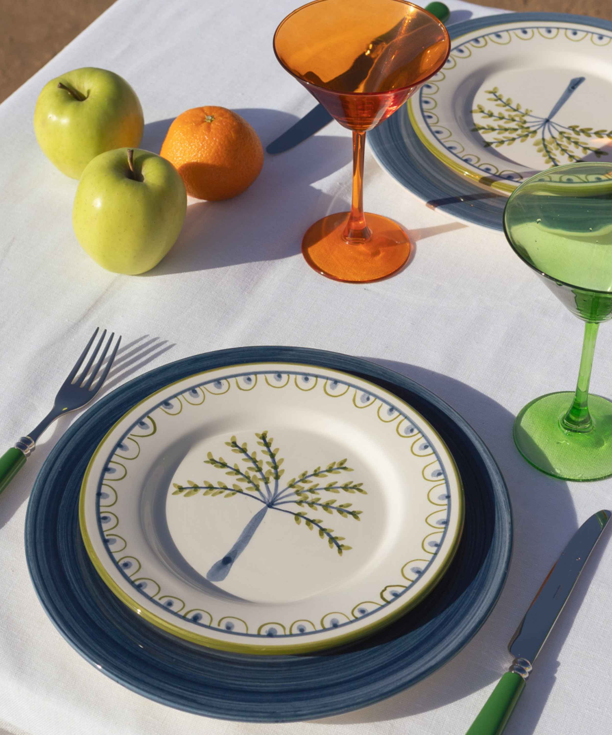 Coqueiro Hand-Painted Salad Plate - Set of 4