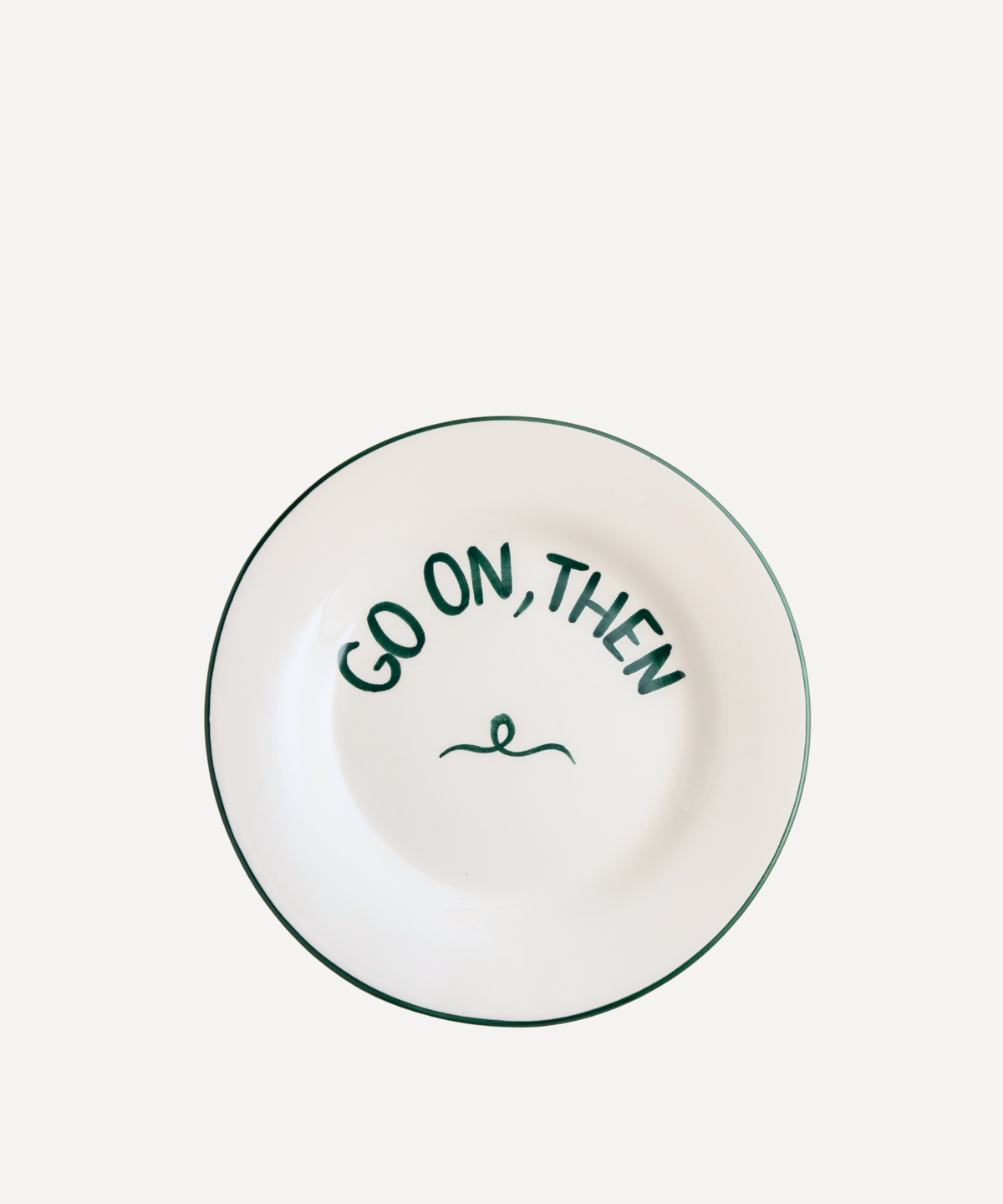 House Party Dessert Plate "Go On Then", Valsa by Zoë Feldman, on white background