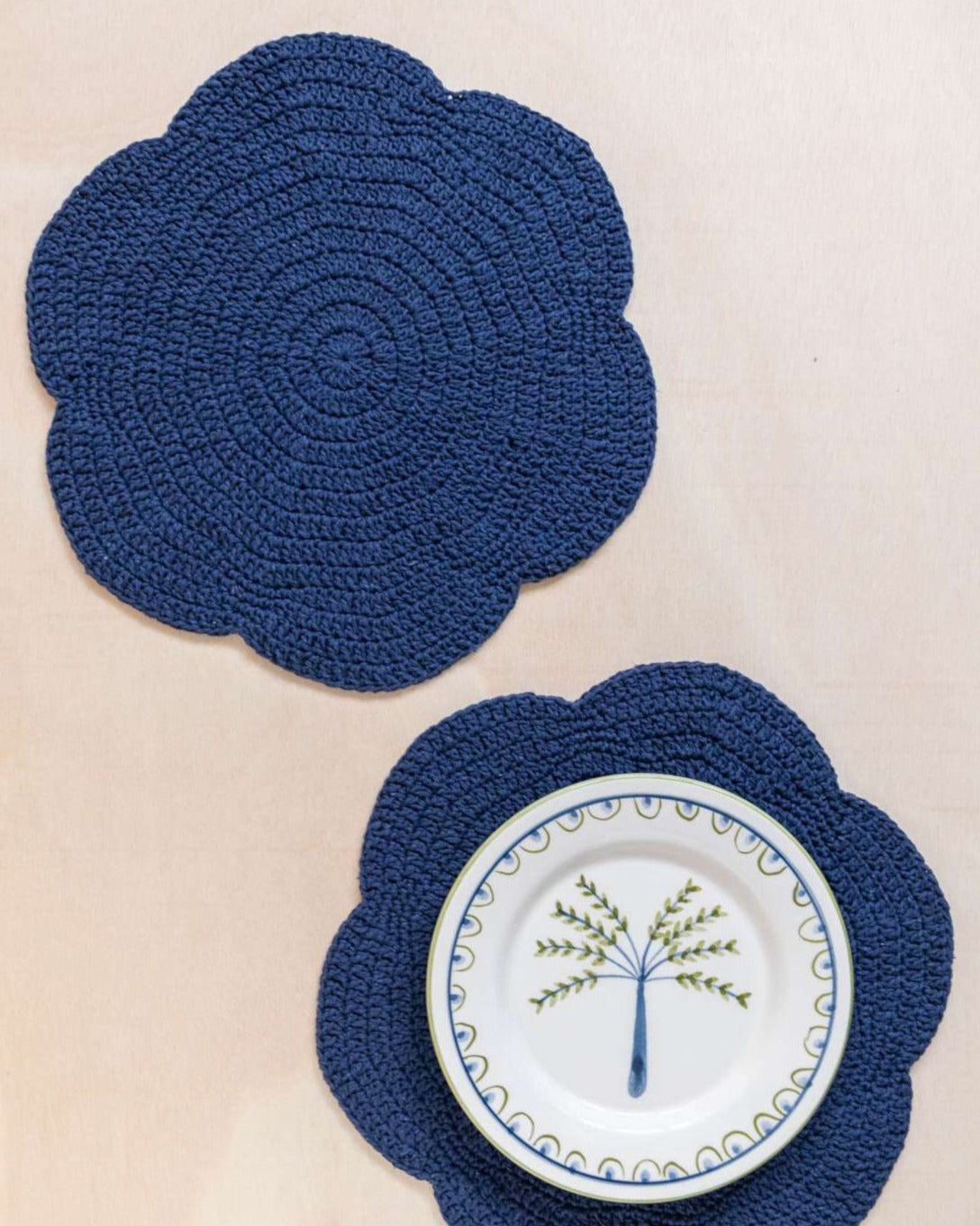 Scallop Crochet Placemat - Set of 2