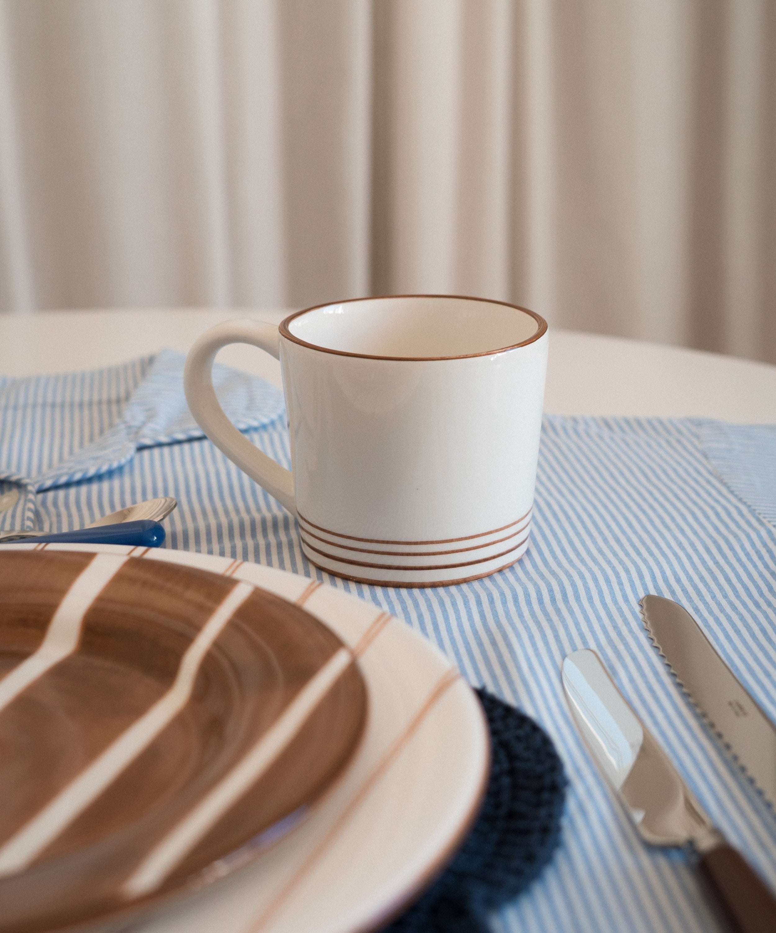 Breakfast Hand Painted Cappuccino Mug - Set of 2