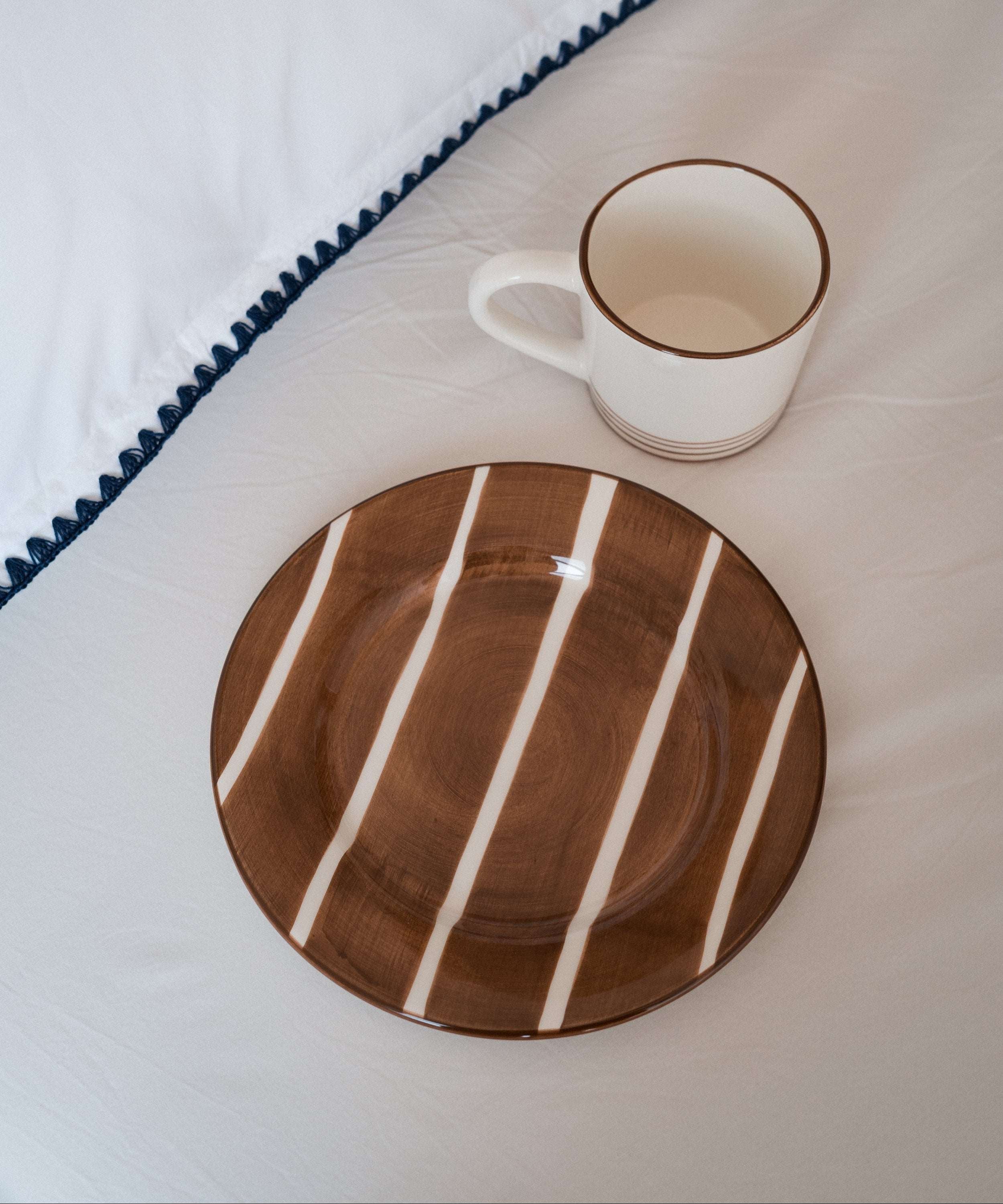 Breakfast Hand Painted Dessert Plate - Set of 4