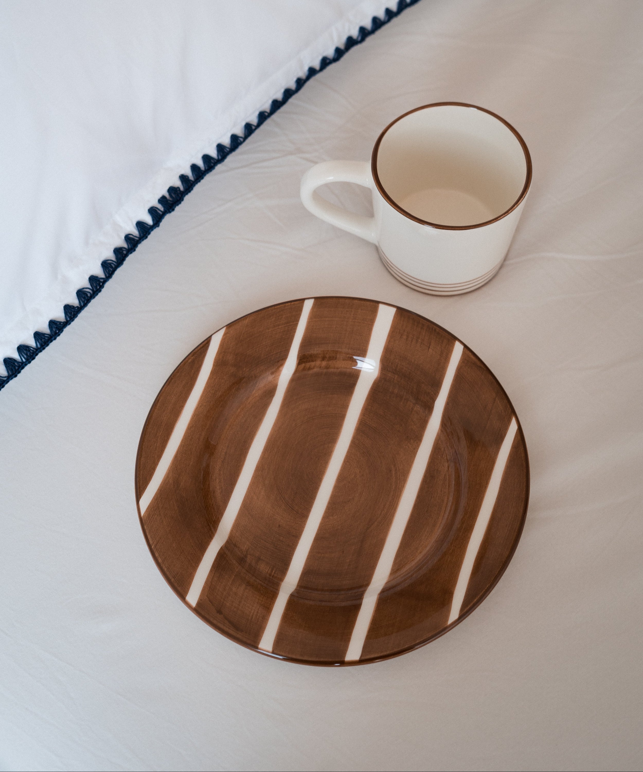 Breakfast Hand Painted Dessert Plate - Set of 4