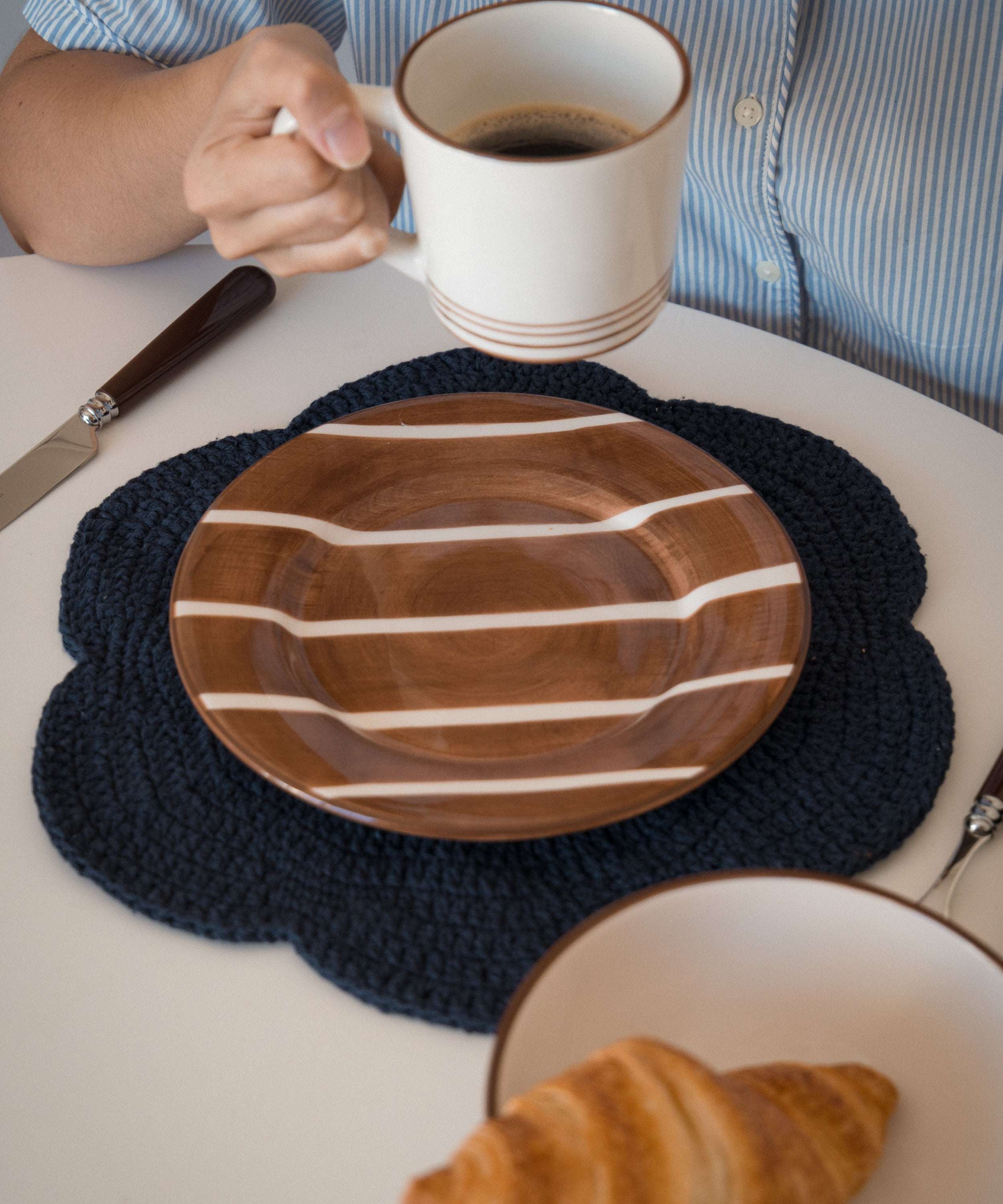 Breakfast Hand Painted Dessert Plate - Set of 4