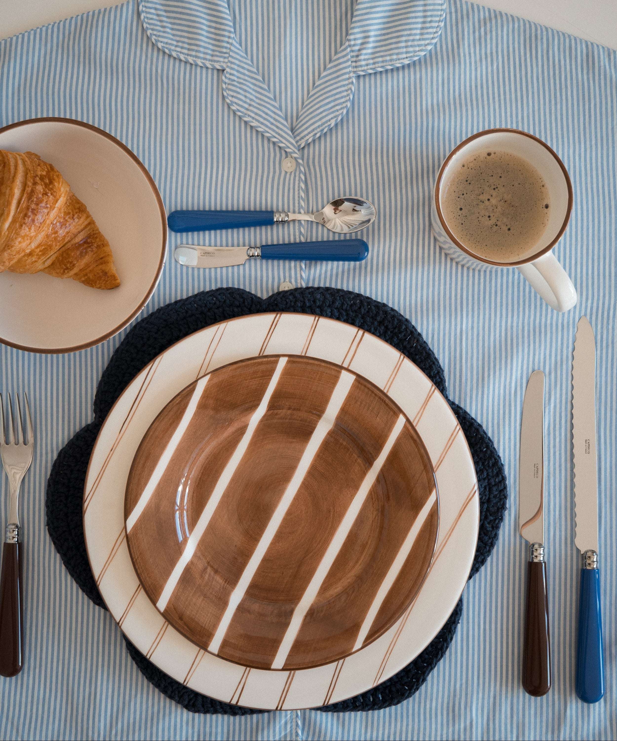 Breakfast Hand Painted Dessert Plate - Set of 4