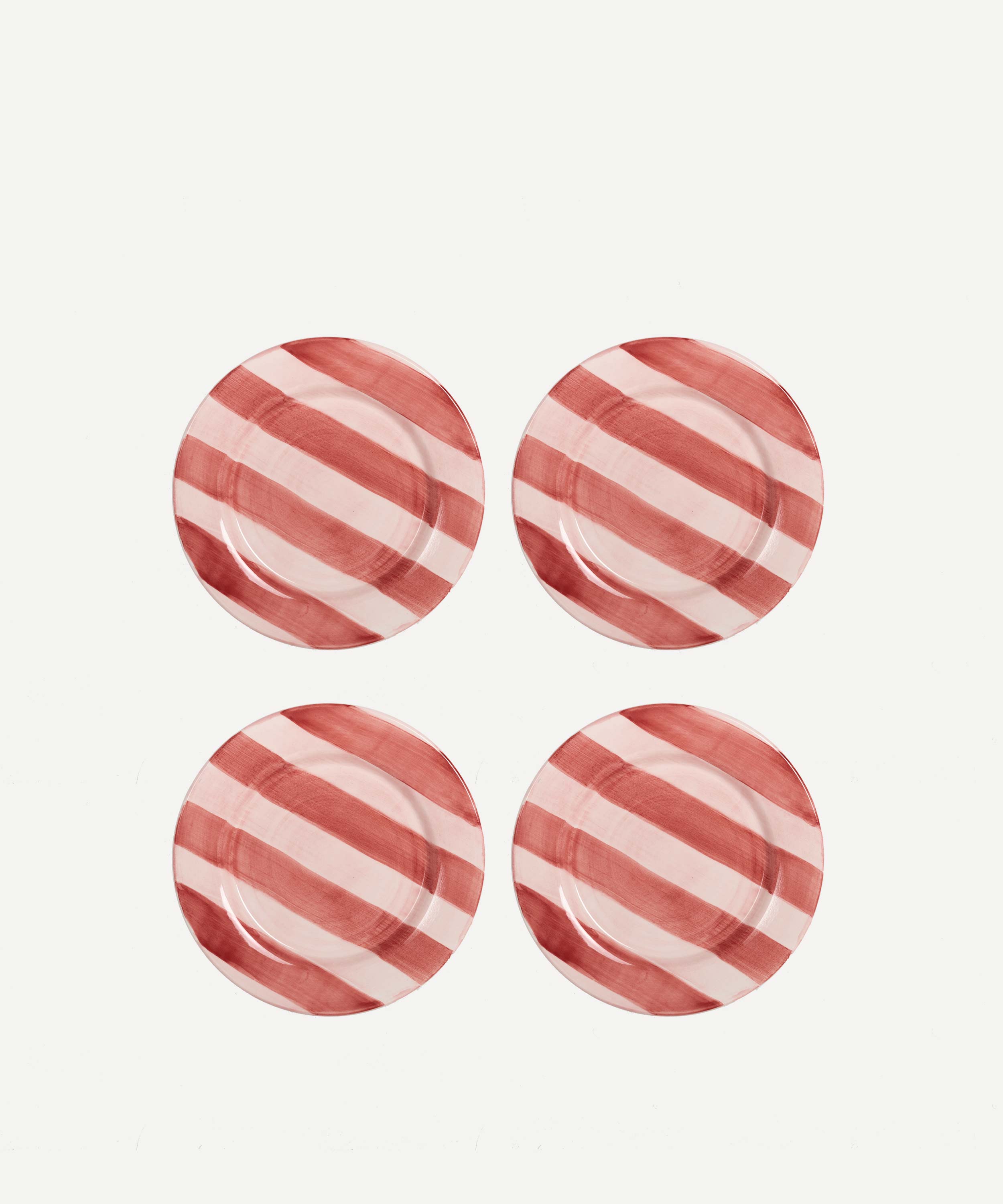 Stripes Hand Painted Dinner Plate - Set of 4