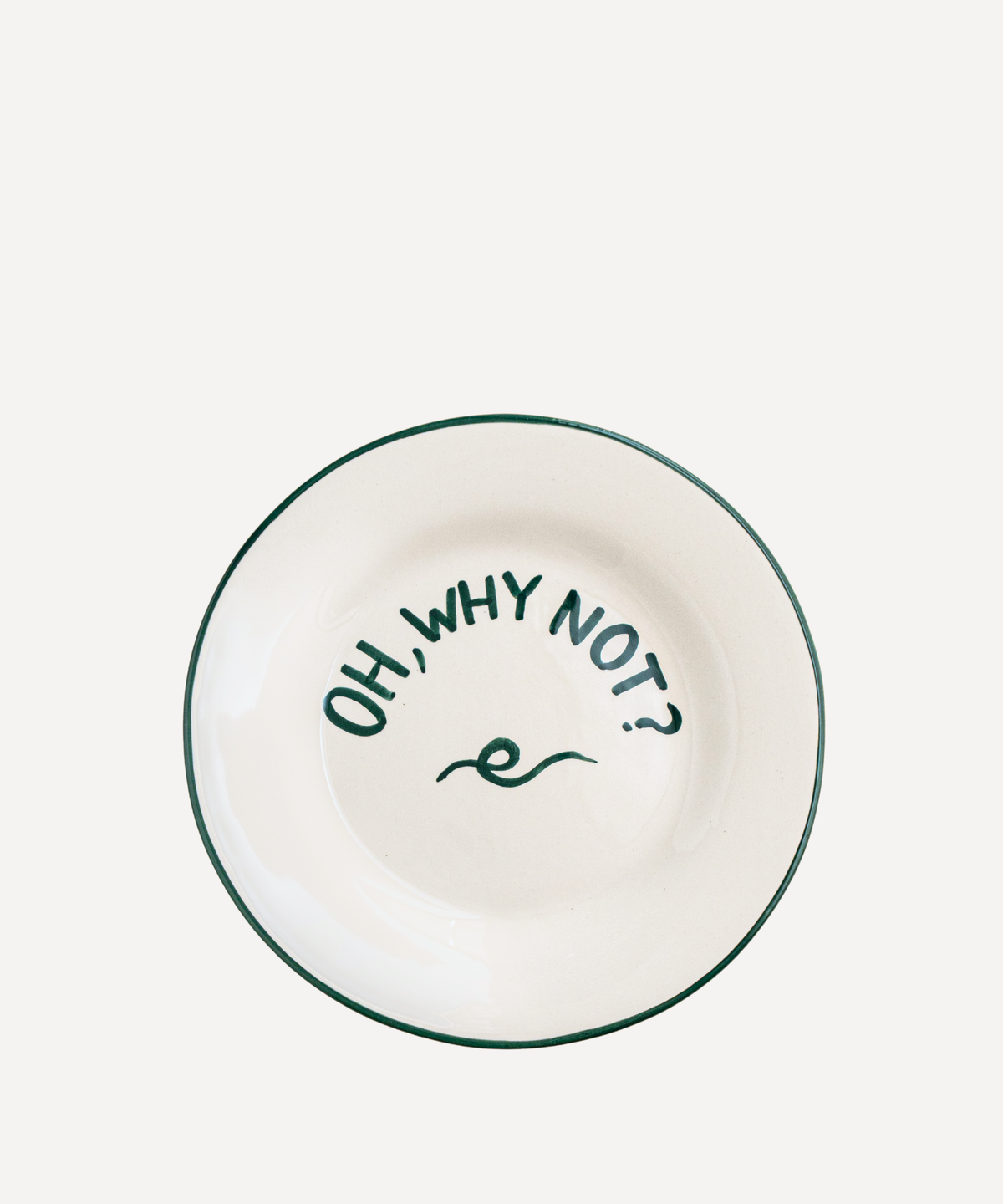 House Party Dessert Plate "Oh Why Not", Valsa by Zoë Feldman, on white background