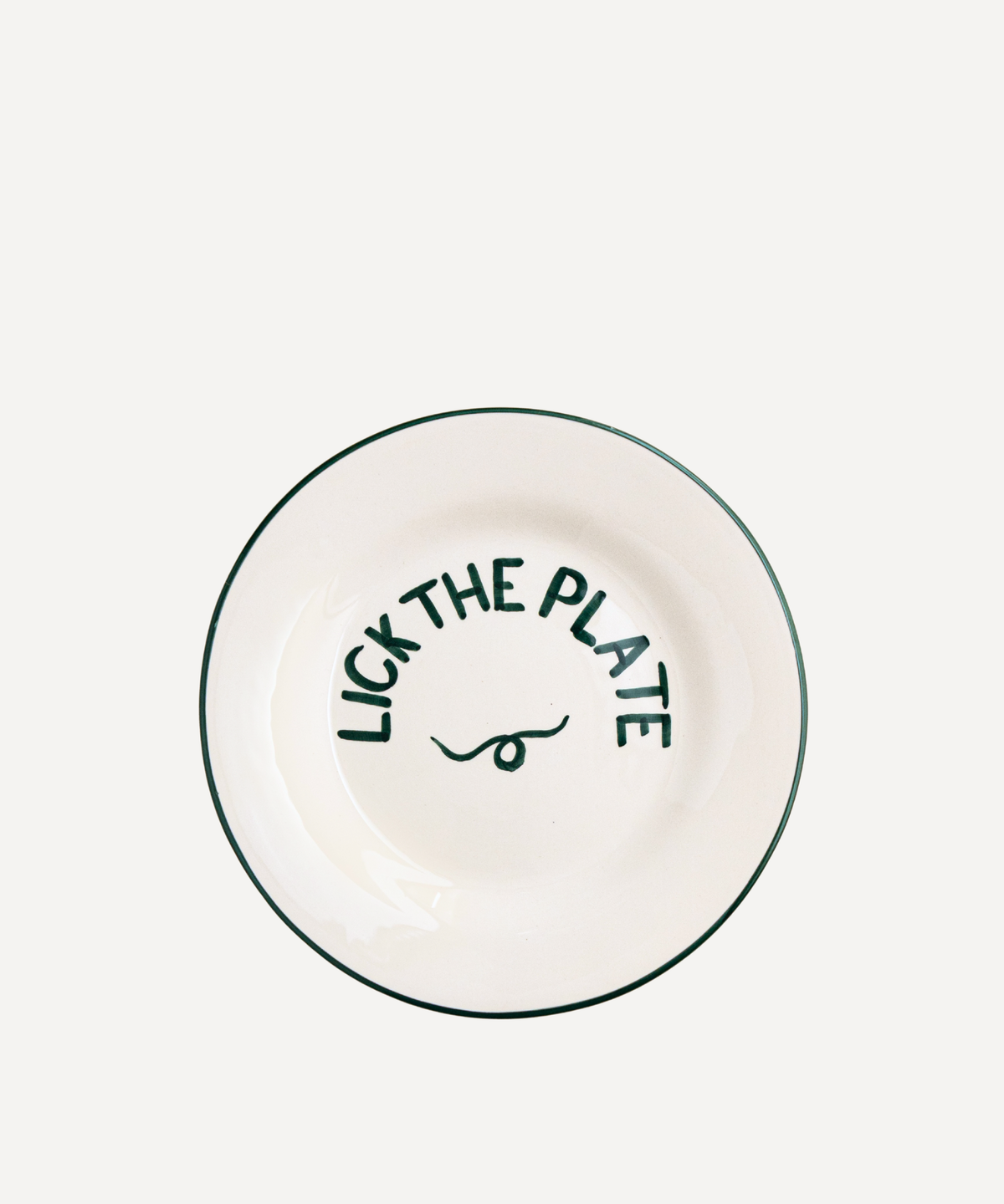 House Party Dessert Plate "Lick The Plate", Valsa by Zoë Feldman, on white background