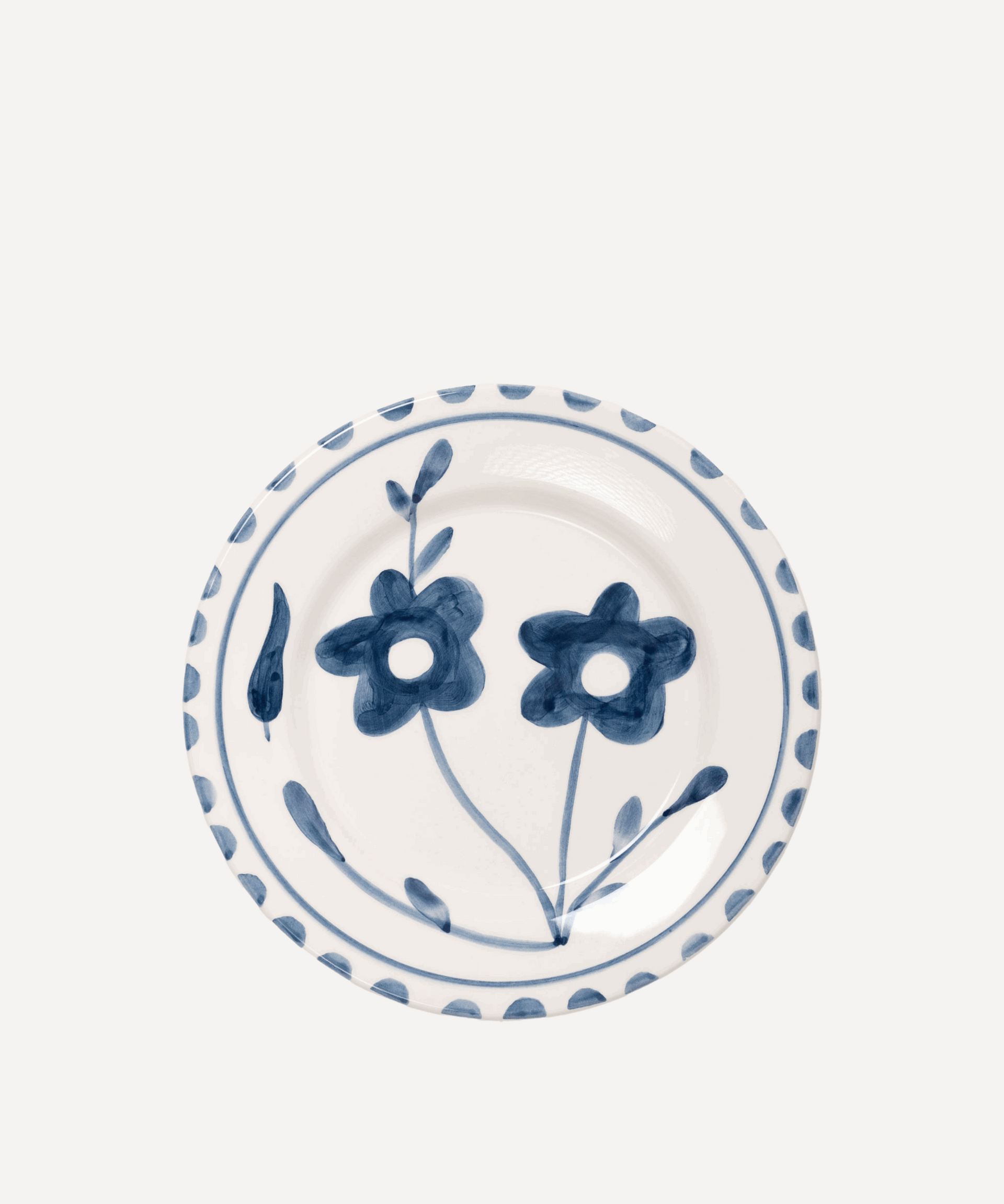 Blue flowers Hand Painted Salad Plate - Set of 4 - Set of 4