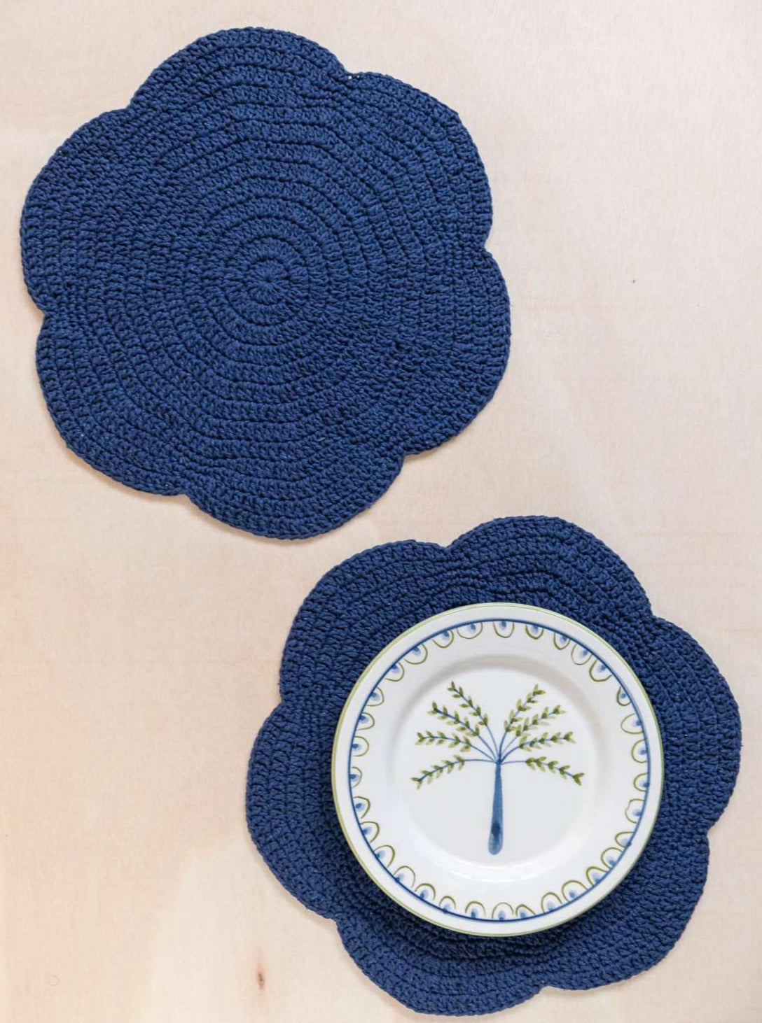 Scallop Crochet Placemat - Set of 2